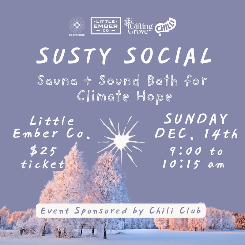 Cover Image for Susty Social: Sauna + Sound Bath for Climate Hope 🔥❄️