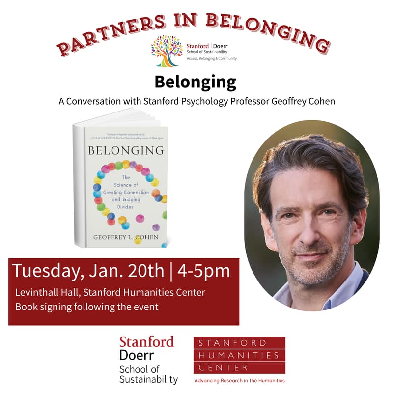 Cover Image for Doerr School Partners in Belonging Series: A Conversation with Dr. Geoffrey Cohen