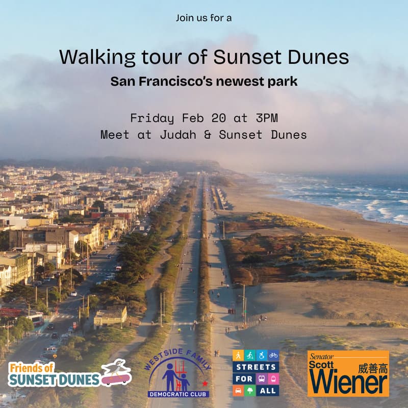 Cover Image for Sunset Dunes Walking Tour with Sen. Scott Wiener