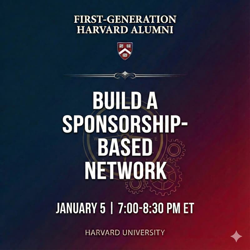 Cover Image for Jan 5: Build a Sponsorship-Based Network (FGHA Alumni Speaker Series)