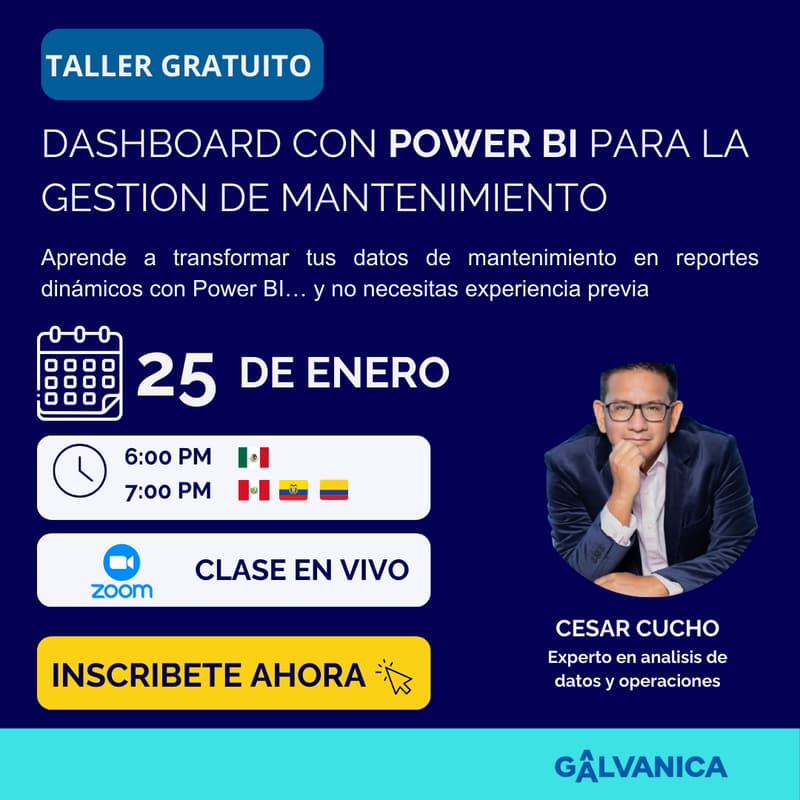 Cover Image for Taller: Dashboard con Power BI para Mantenimiento
