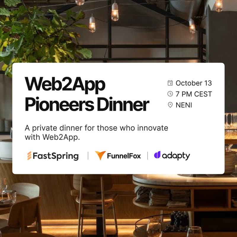 Cover Image for Web2App Pioneers Dinner