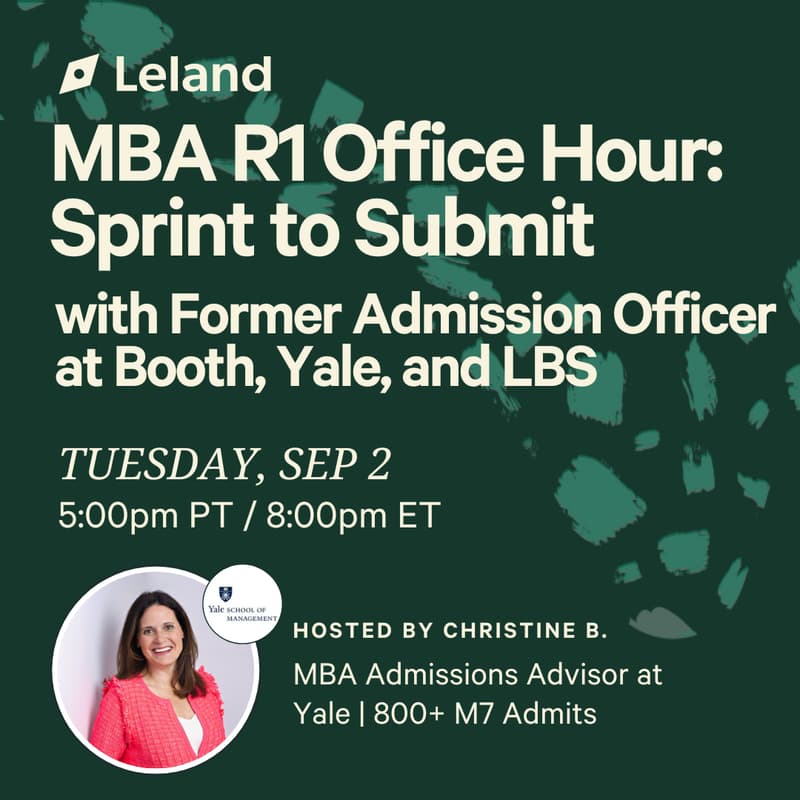 Cover Image for MBA R1 Office Hour: Sprint to Submit with Former Admission Officer at Booth, Yale, and LBS
