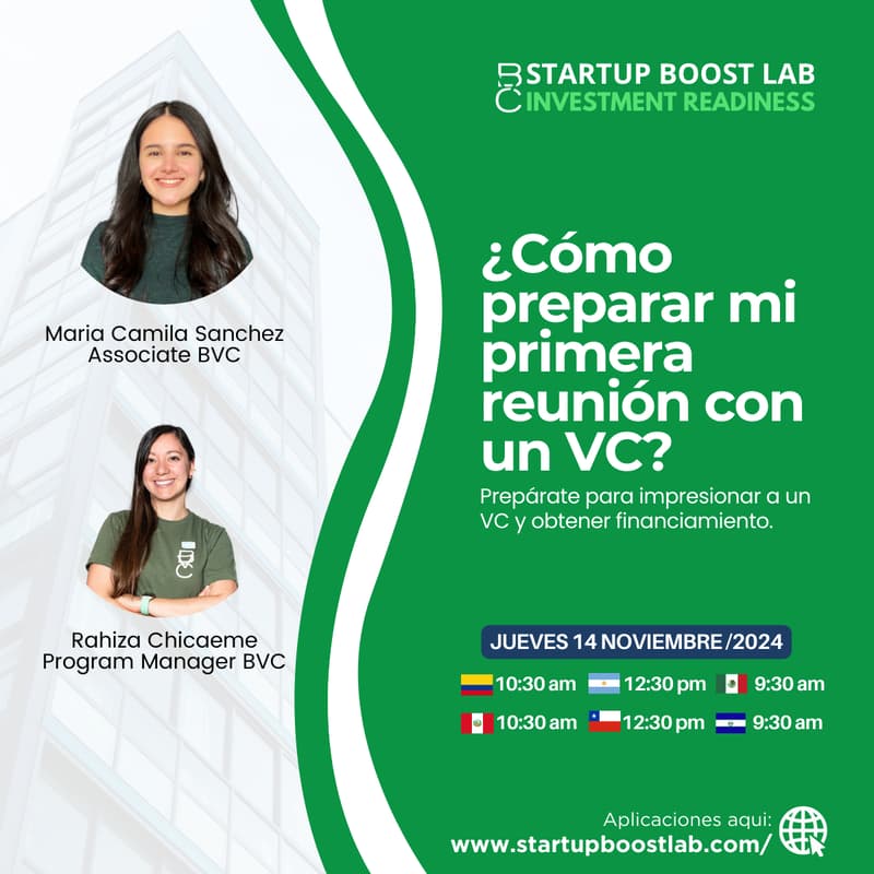 Cover Image for ✨ Webinar ¿Como preparar mi primera reunión con un VC?