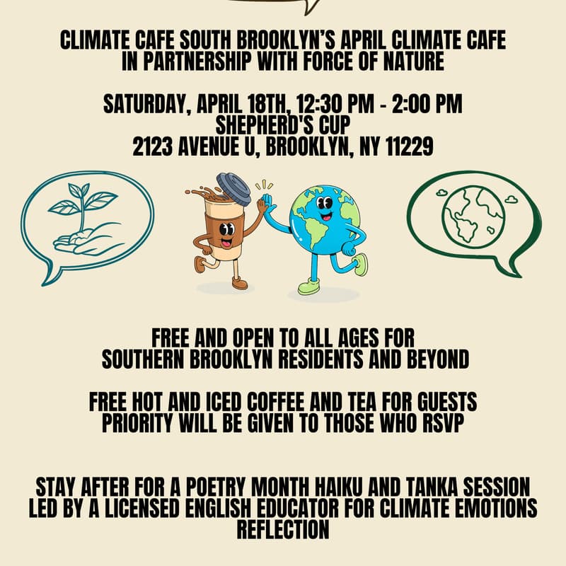 Cover Image for April Climate Cafe by Climate Cafe South Brooklyn