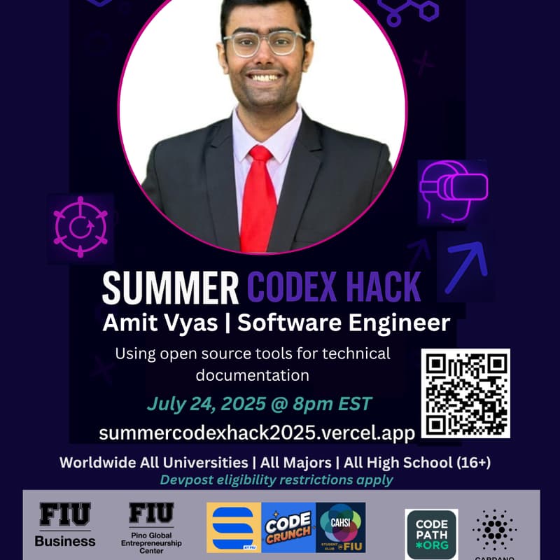 Cover Image for SummerCodeX 2025 - VIRTUAL Hack|Kick-Off Day 4|π Open to All MAJORS from Any University| HS 16+