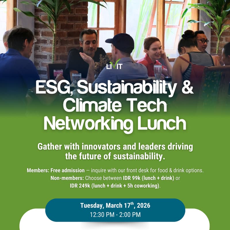 Cover Image for ESG, Sustainability & Climate Tech Networking Lunch (In Person)