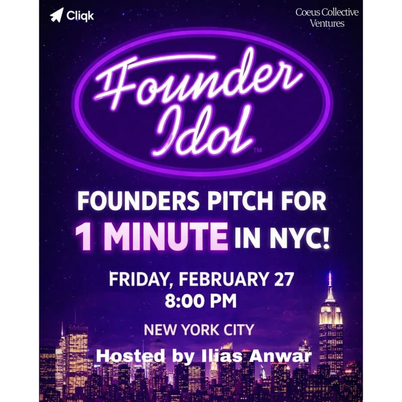 Cover Image for Founder Idol by Cliqk and Coeus Collective Ventures
