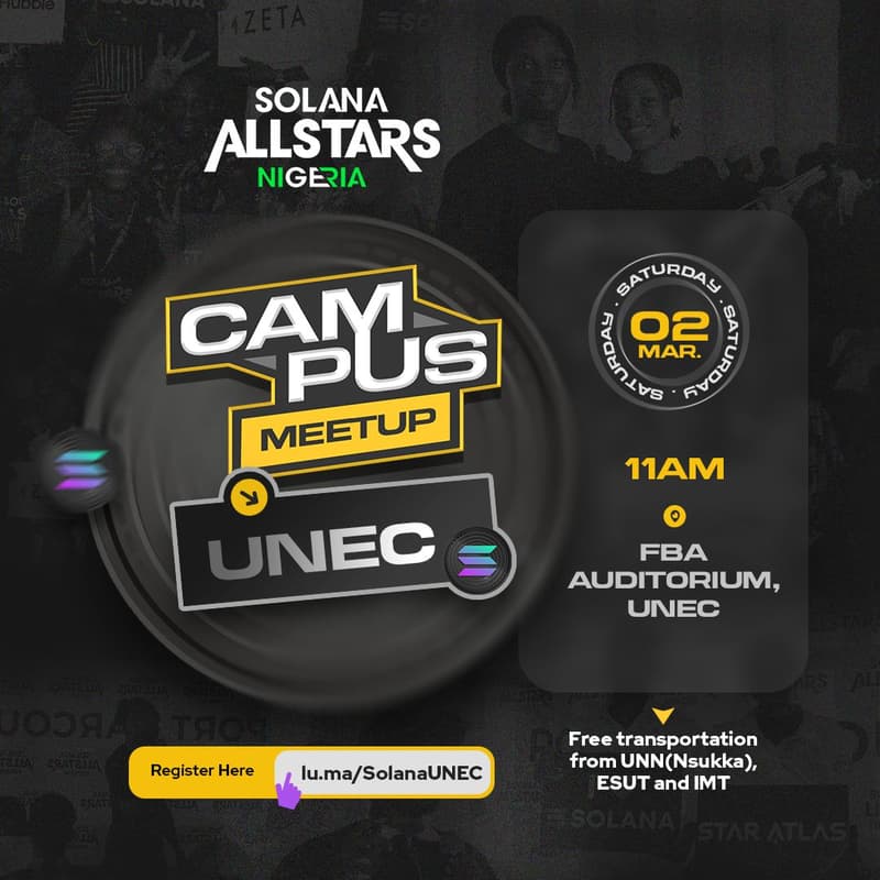 Cover Image for Solana Allstars NG Enugu (UNEC Campus Meetup) #2