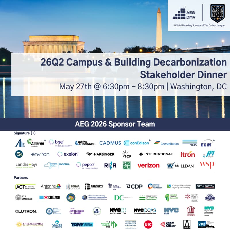 Cover Image for 26Q2 DMV Dinner: Campus & Building Decarbonization