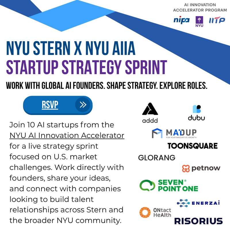 Cover Image for NYU Stern x NYU AIIA | Startup Strategy Sprint