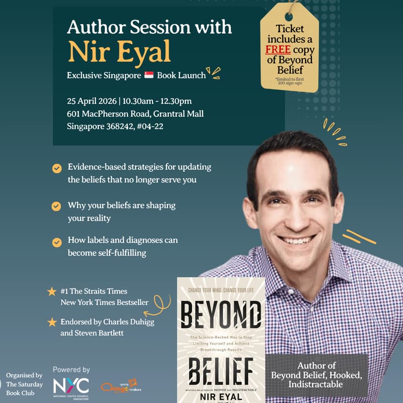 Cover Image for Author Session with Nir Eyal: Beyond Belief: The Science-Backed Way to Stop Limiting Yourself and Achieve Breakthrough Results
