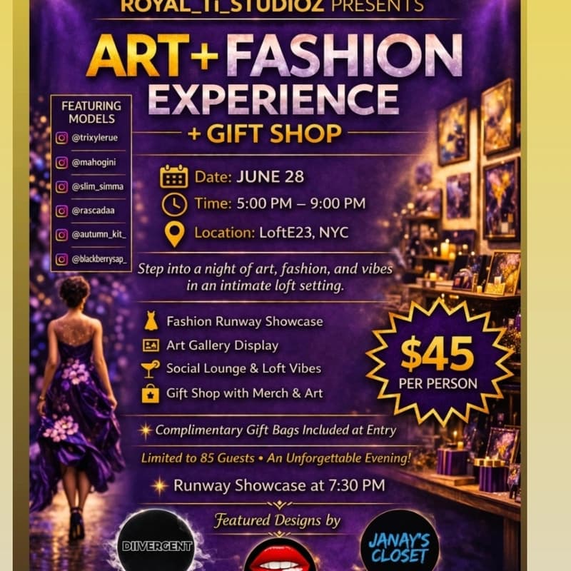 Cover Image for Royal_Ti_Studioz Art X Fashion Experience ✨️