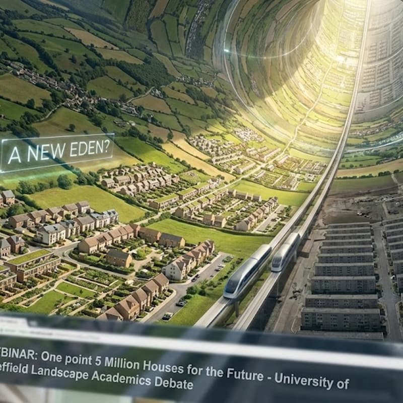 Cover Image for Webinar // 1.5 Million Homes for the Future: A New Eden — or Tomorrow’s Slums? // Landscape at the University of Sheffield