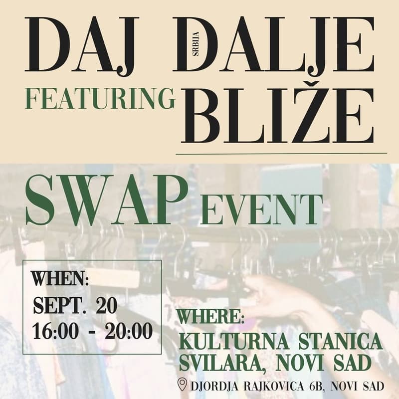 Cover Image for Daj Dalje x Bliže: Swap Event in Novi Sad