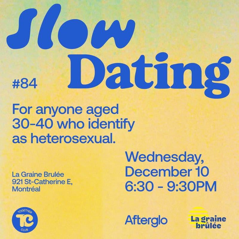 Cover Image for Slow Dating #84 (Hetero 30-40) ❤️