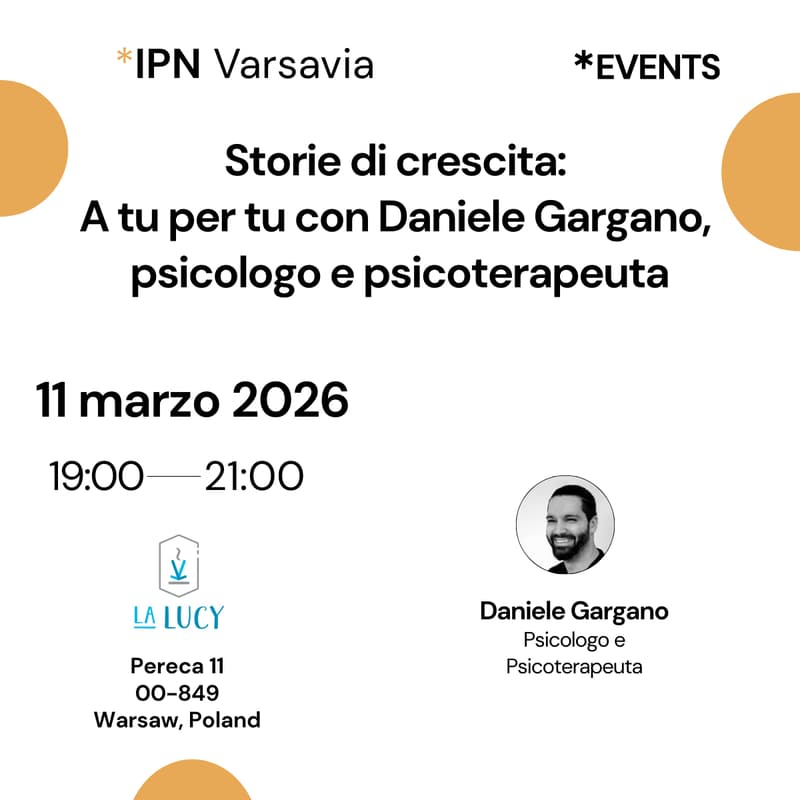 Cover Image for IPN Varsavia - Storie di crescita: a tu per tu con Daniele Gargano, psicologo e psicoterapeuta