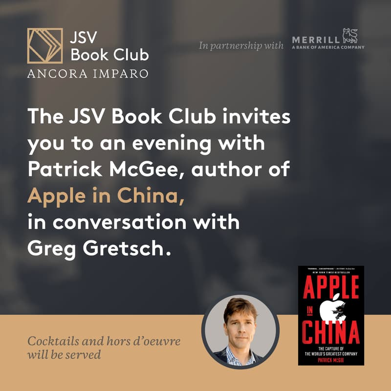 Cover Image for JSV Book Club: Apple in China with Patrick McGee
