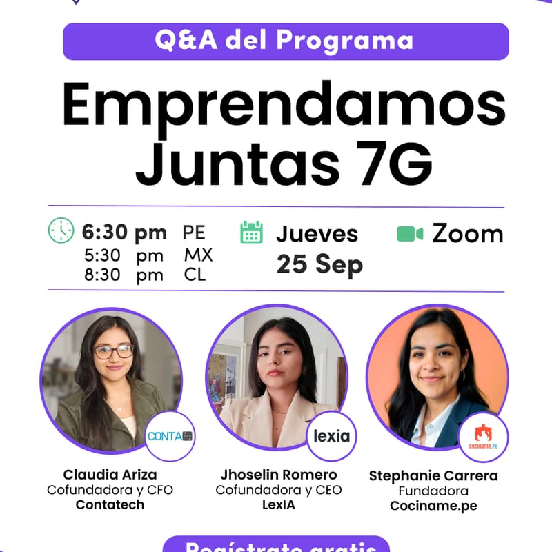 Cover Image for Emprendedoras en Acción - Q&A 🚀 Programa Emprendamos Junt@s 7G✨