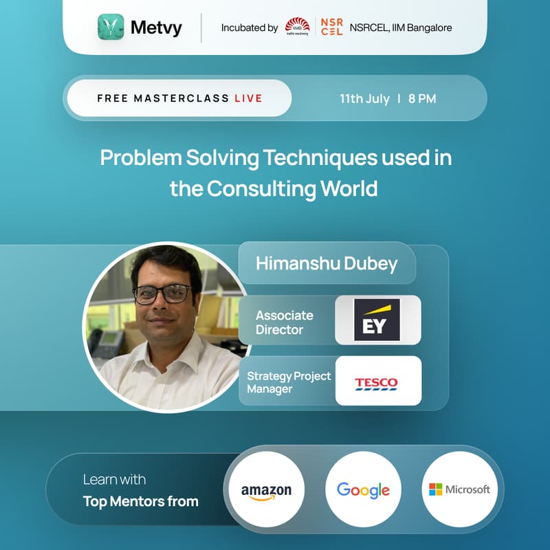 Cover Image for Masterclass on Problem Solving Techniques used In Consulting World.