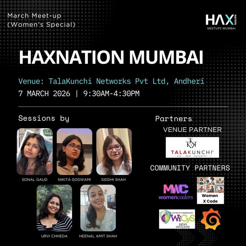 Cover Image for Haxnation Mumbai X Women x Code X Grafana X Mumbai Women Coders – March Meetup - Women's Special