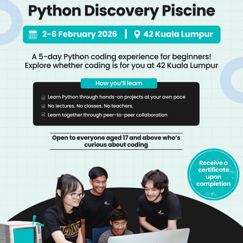 Cover Image for Python Discovery Piscine (42 Kuala Lumpur)