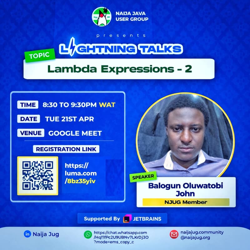 Cover Image for Lambda Expression Lightning Talk with Balogun Oluwatobi