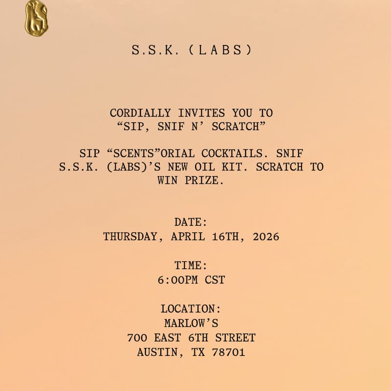 Cover Image for Scent Social: Sip, Snif N’ Scratch with S.S.K. (LABS)