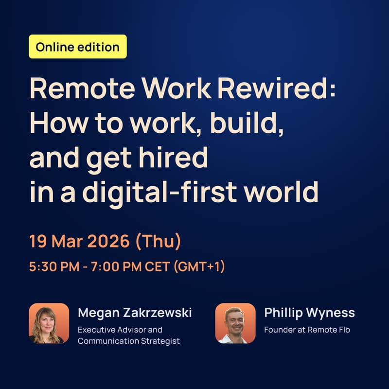 Cover Image for Impact Night Online w/ Megan Zakrzewski & Phillip Wyness — Remote Work, Rewired: How to work, build, and get hired in a digital-first world