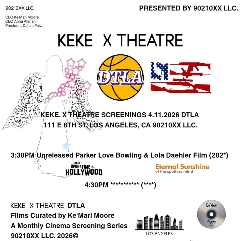 Cover Image for KEKE.X Theatre DTLA Screening + Book Club 90210XX LLC. 4/11/2026