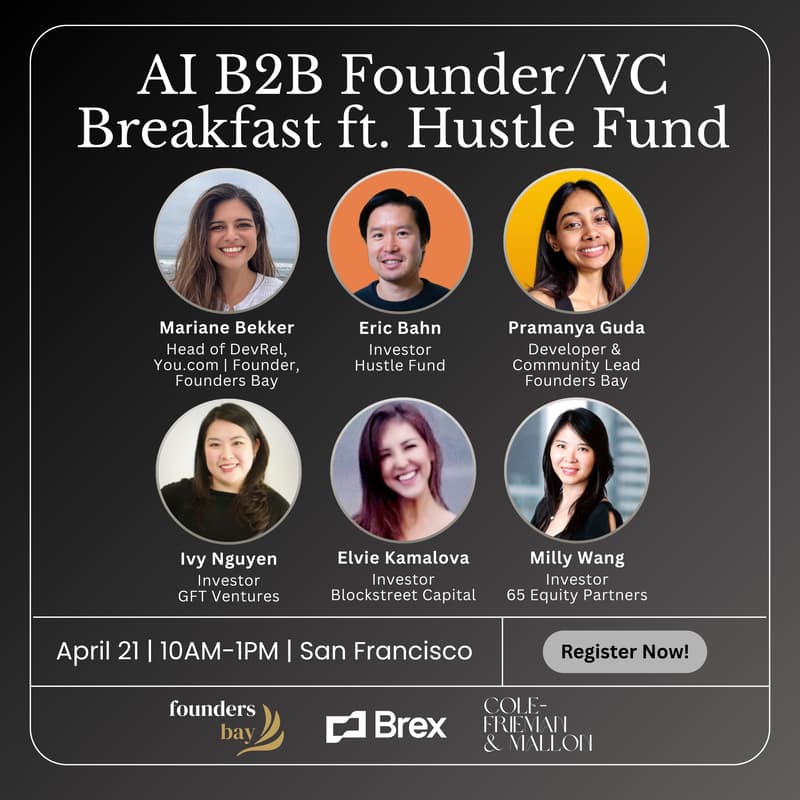 Cover Image for AI B2B Founder/VC Breakfast ft. Hustle Fund