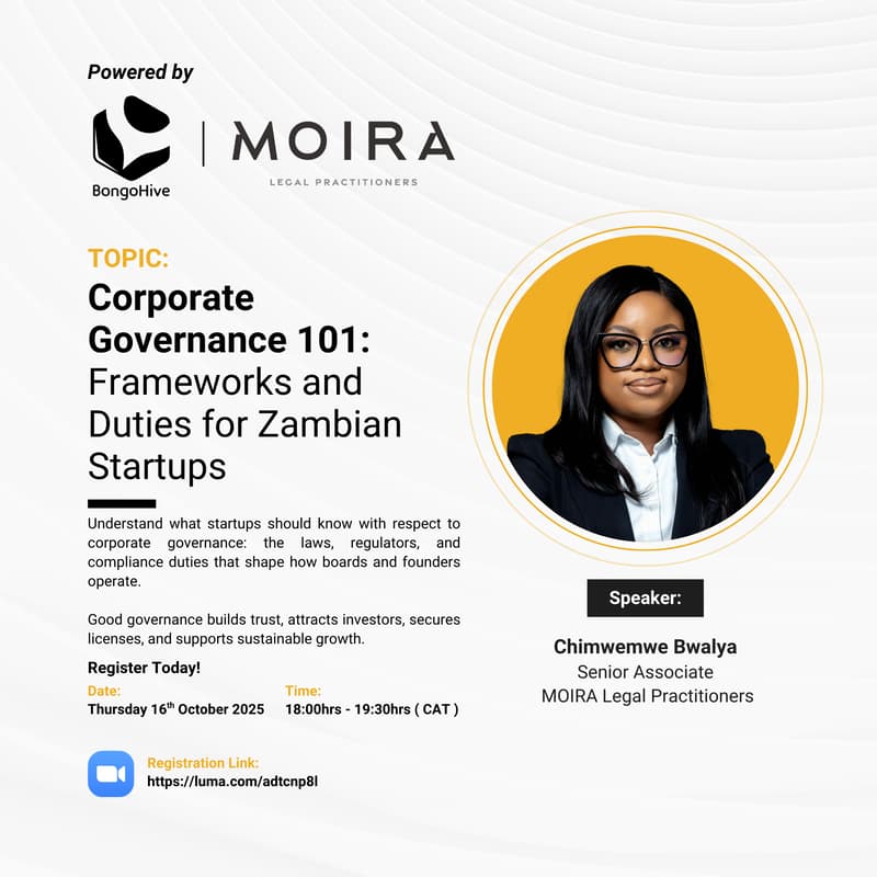 Cover Image for Corporate Governance 101: Frameworks and Duties for Zambian Startups