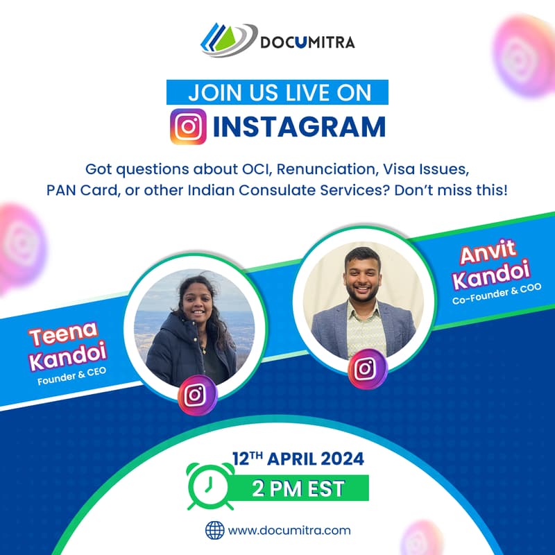 Cover Image for OCI & Indian Consular Application Queries Assistance: Live Q&A with Documitra Founders