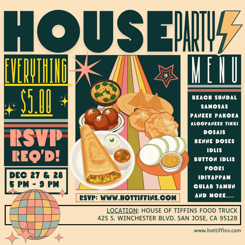 Cover Image for House of Tiffins House Party 🎉 | All Menu Items at $5 Each