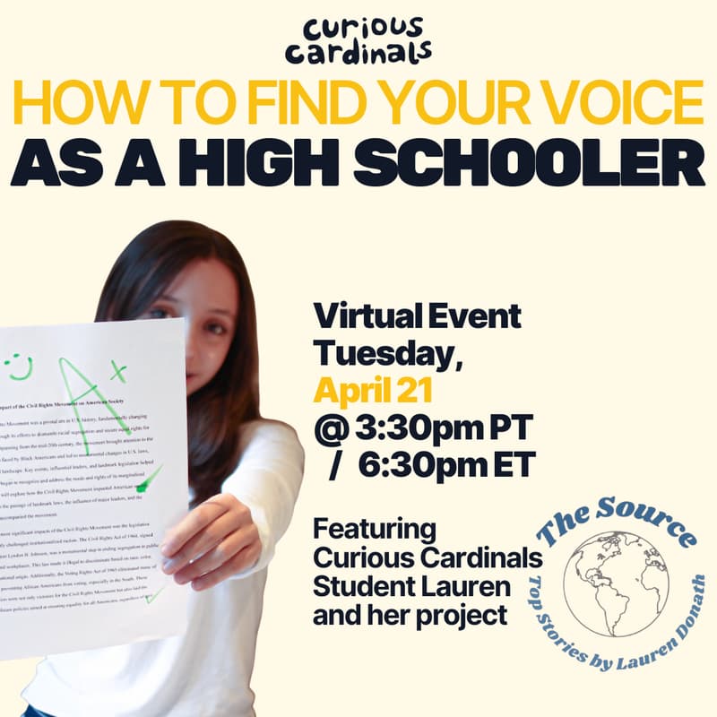 Cover Image for How to Find Your Voice as a High Schooler, Featuring Curious Cardinals Student Lauren