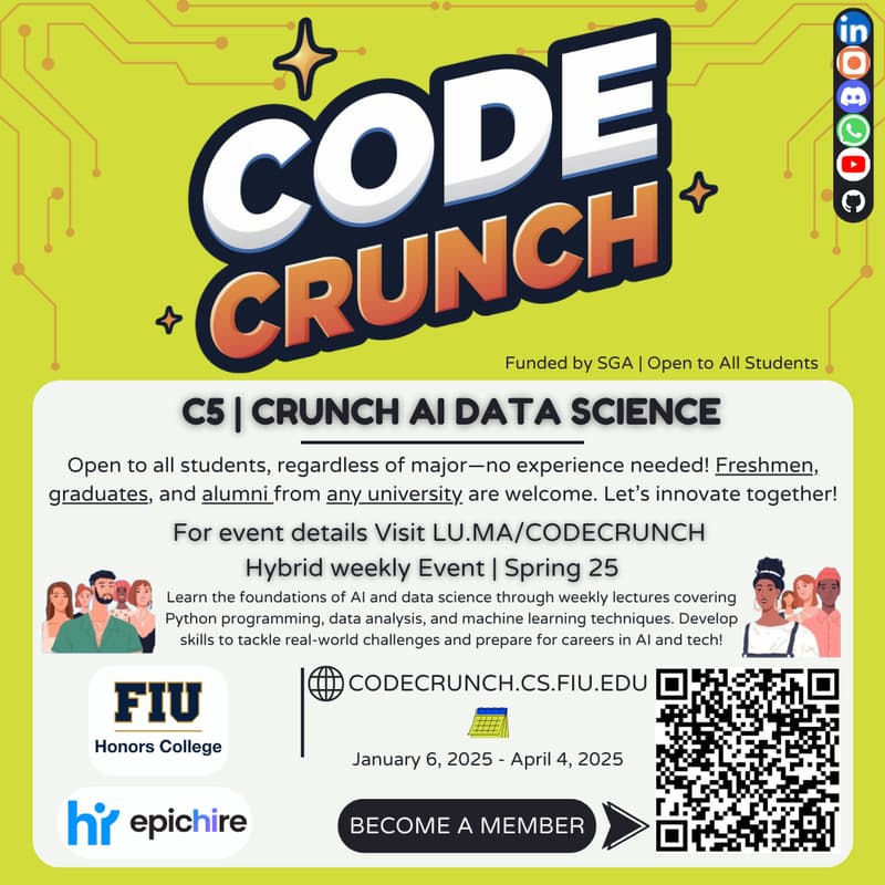 C5 | Crunch AI and Data Science | Weekly MON & WED | Spring 2025 | Open ...