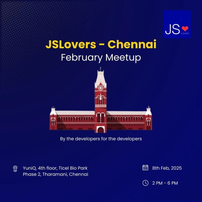 Cover Image for JSLovers Chennai Meetup #4