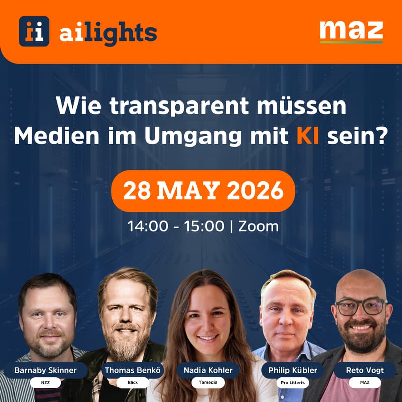 Cover Image for aiLights - Wie transparent müssen Medien im Umgang mit KI sein? | MAZ