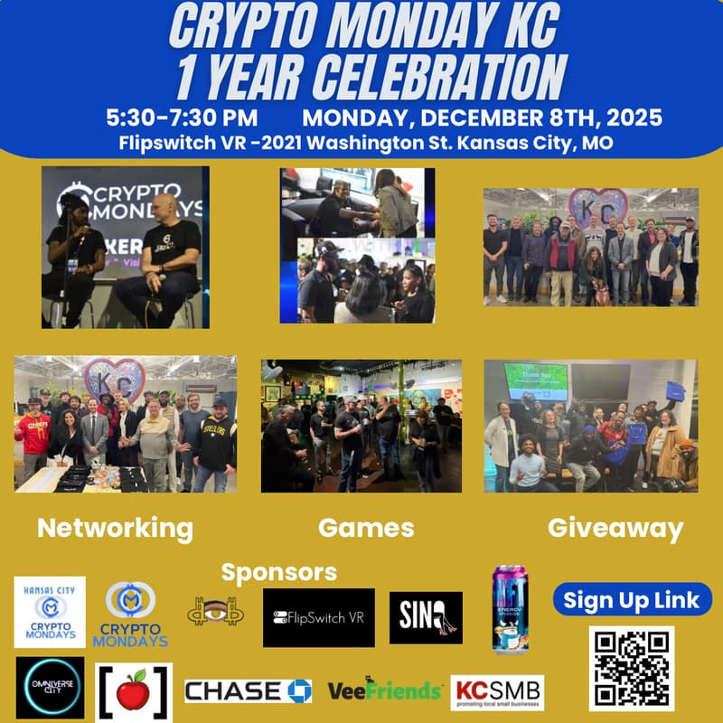 Cover Image for CryptoMondays Kansas City 1 year celebration