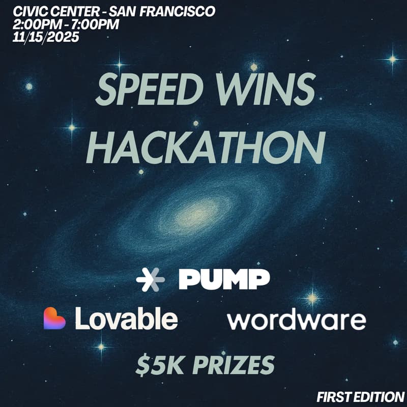 Cover Image for Speedwins Hackathon w/ Pump, Lovable and Wordware