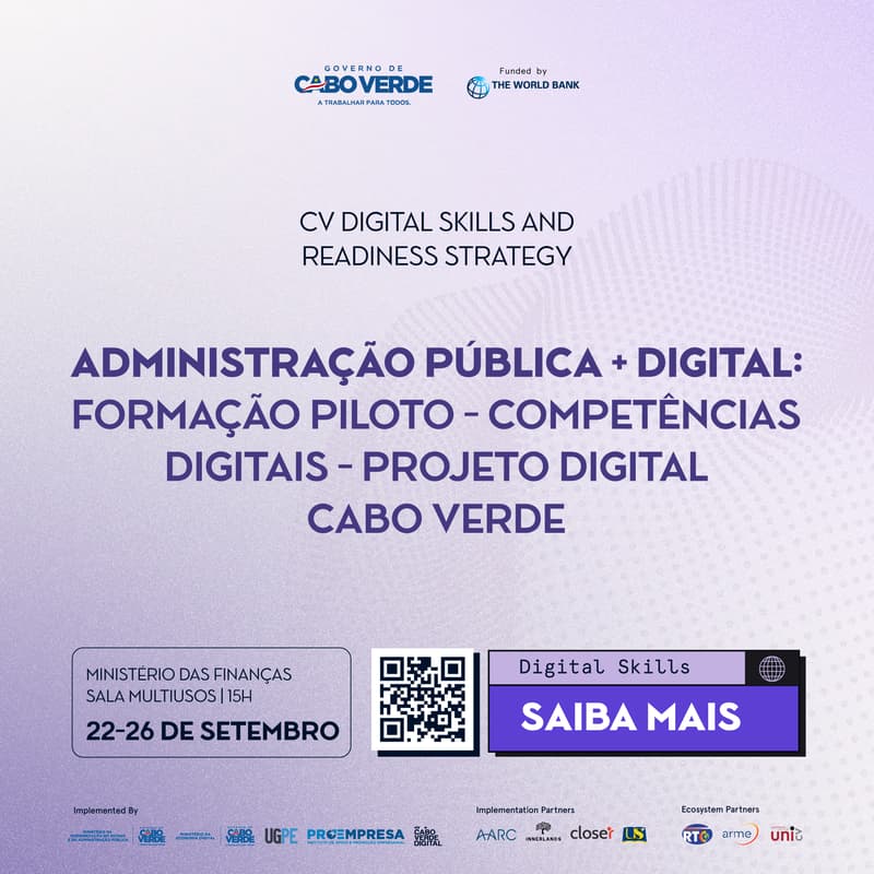 Cover Image for Administração Pública + Digital: Formação Piloto - Competências Digitais - Projeto Digital Cabo Verde