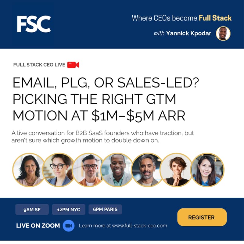 Cover Image for Email, PLG, or Sales‑Led? Picking the Right GTM Motion at $1–$5M ARR