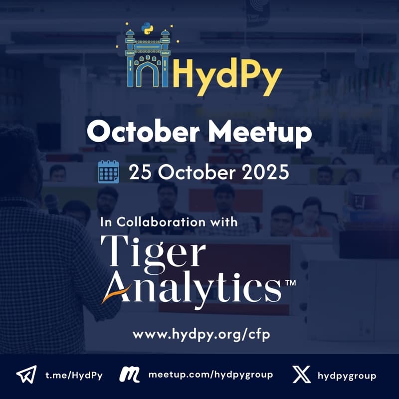 Cover Image for HydPy Collaborates with Tiger Analytics October Meetup | October-2025