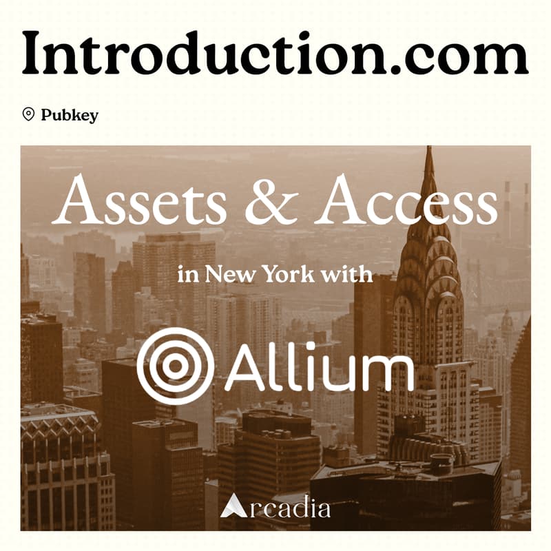 Cover Image for Assets & Access NYC @ Pubkey