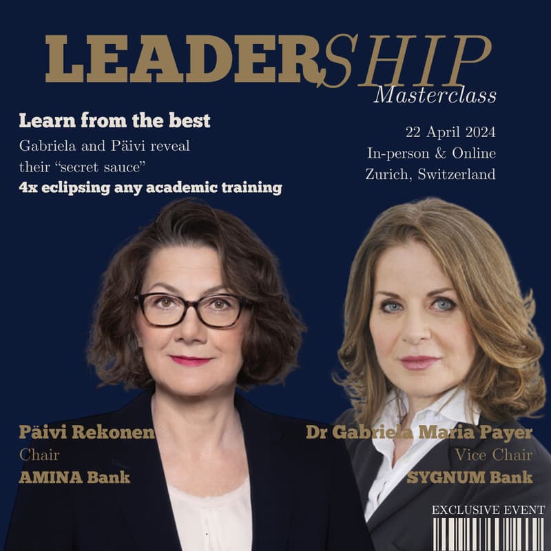 Cover Image for Leadership Masterclass with Chairs Dr Gabriela Maria Payer & Ms. Päivi Rekonen
