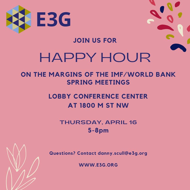Cover Image for E3G Spring Meetings Happy Hour
