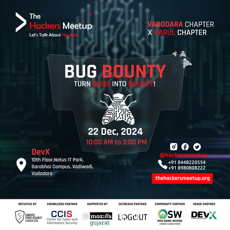 Cover Image for The Hackers Meetup Vadodara x Parul University - December 2024