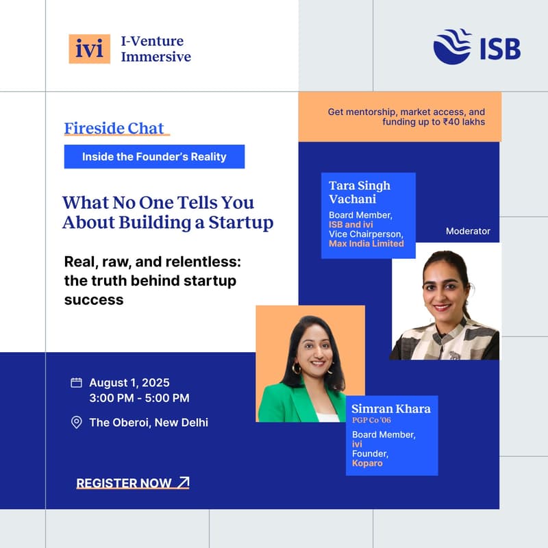 Cover Image for ivi Fireside Chat: What No One Tells You About Building a Startup | August 1, 2025 | 3:00 PM - 5:00 PM