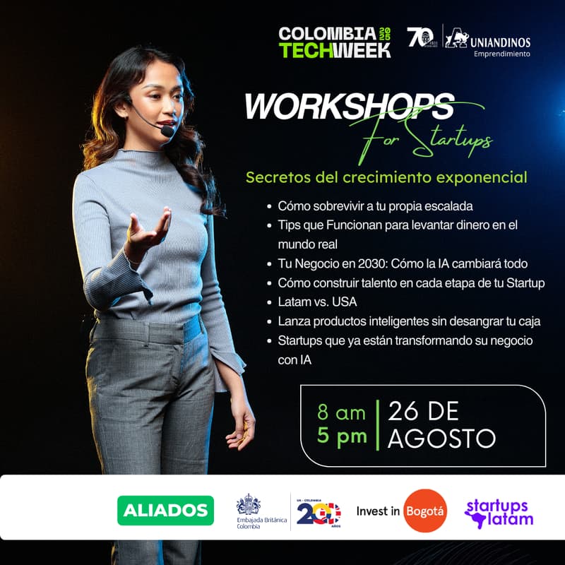 Cover Image for Workshops for Startups: Secretos de crecimiento exponencial By Uniandinos