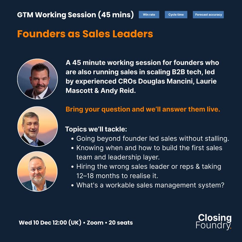 Cover Image for GTM Working Session - Founders as Sales Leaders